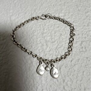 Sterling Silver Mom and Baby Charm Bracelet